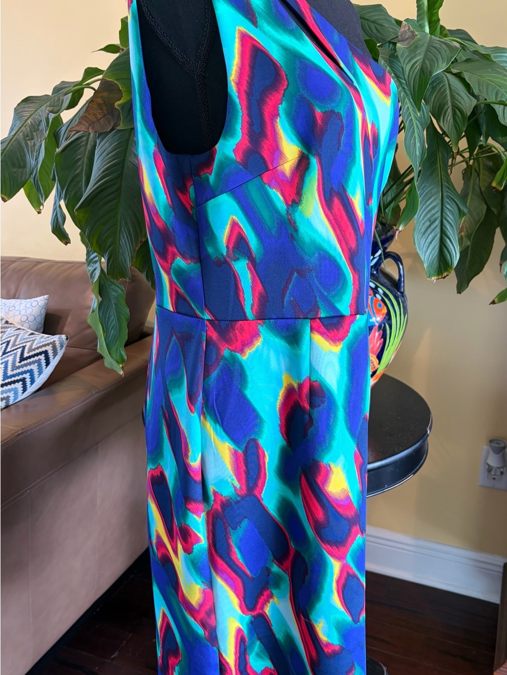 NWT! Bold Elements Abstract Print One-Shoulder Dress - Large. - Picture 8 of 10